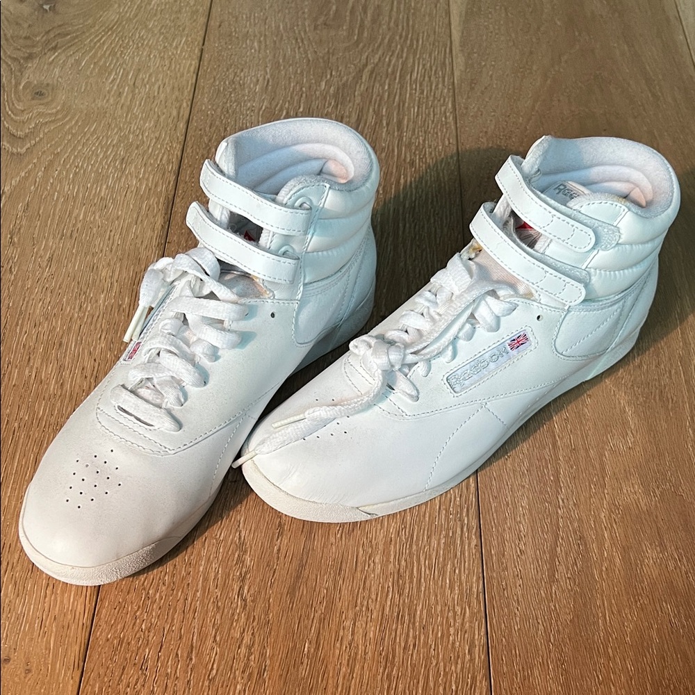 Reebok White High-Top Sneakers with Velcro Straps
